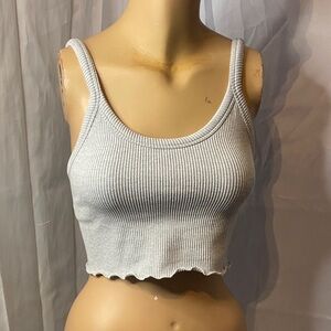 Forever 21 White Ribbed Tank Top